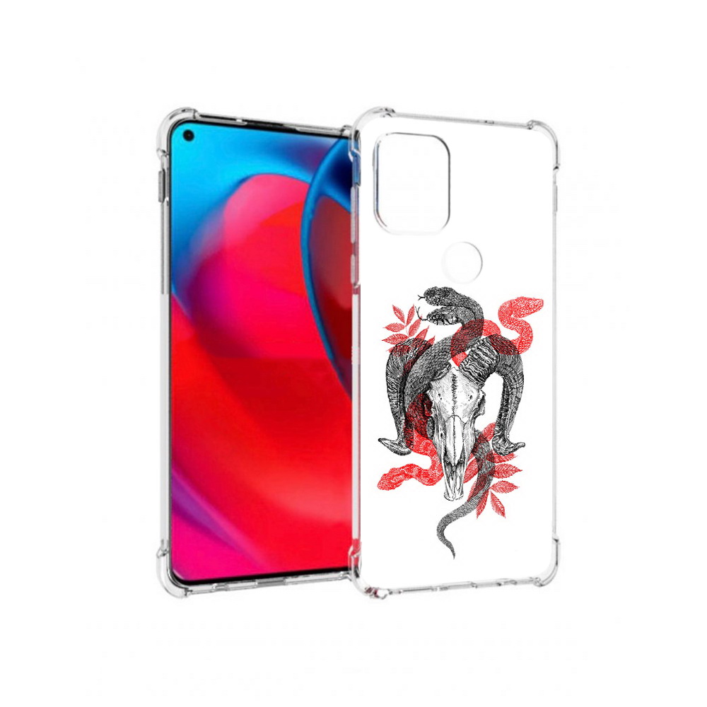

Чехол MyPads Tocco для Motorola Moto G змея в черепе рисунок (PT227067.359.365), Прозрачный, Tocco