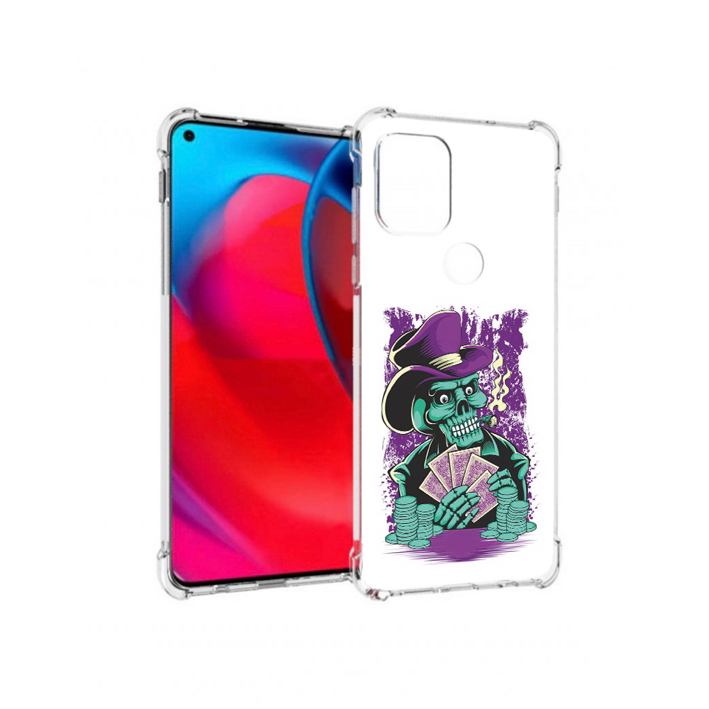 

Чехол MyPads Tocco для Motorola Moto G зеленый череп с картами (PT227067.359.361), Прозрачный, Tocco