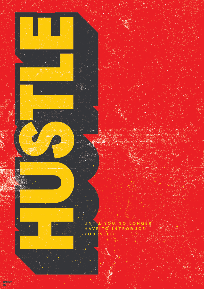 

Большой мотивационный постер на стену HUSTLE 50х70 см без рамы, MMHUSTLE