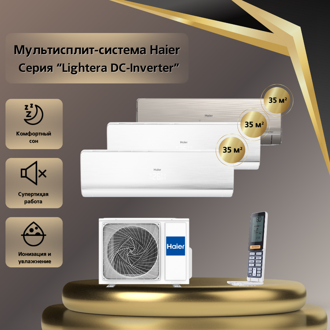 

Мульти сплит-система Haier AS12NS6ERA-W+AS12NS6ERA-G/3U70S2SR5FA, AS12NS6ERA-W+AS12NS6ERA-G/3U70S2SR5FA