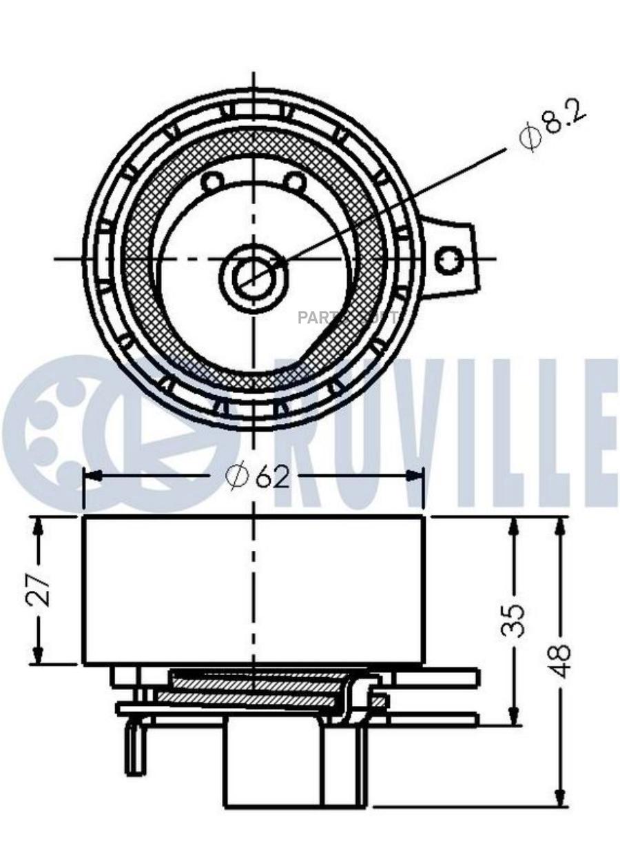

Ролик Грм Ford/Volvo 1.5/1.6ecoboost 2001 => Ruville арт. 542495