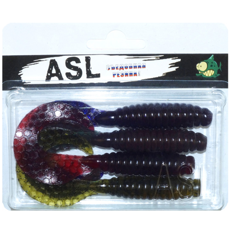 

Силиконовая приманка ASL Твистер цв. mix 2 L-4см 12шт/уп, Твистер