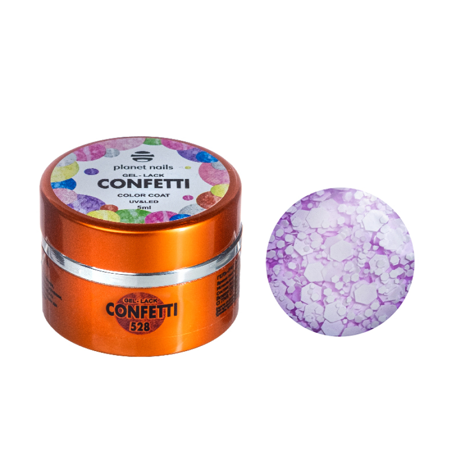 Гель-лак Planet Nails CONFETTI  528, 5 мл