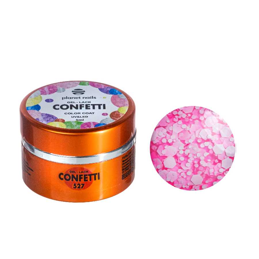 Гель-лак Planet Nails CONFETTI  527, 5 мл гель лак planet nails vortexx 651 8 мл