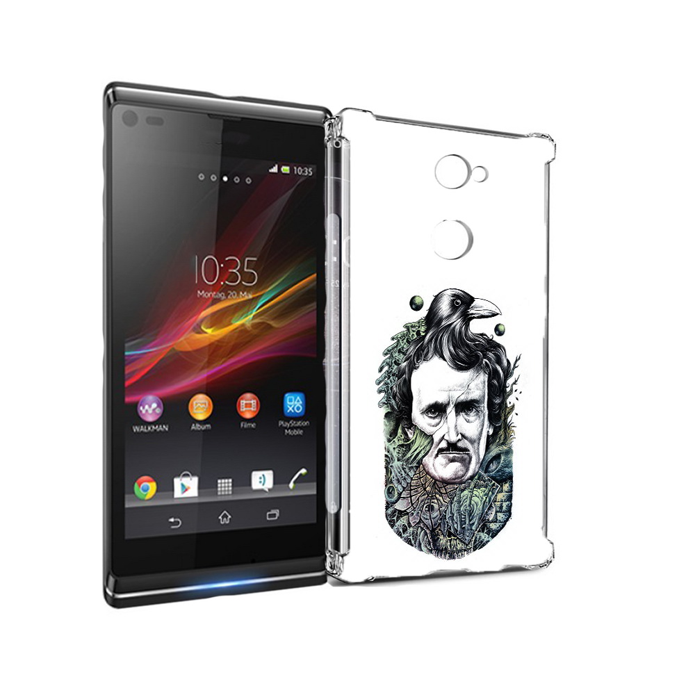 

Чехол MyPads Tocco для Sony Xperia L2 Эдгар Аллан с вороном (PT99662.233.203), Прозрачный, Tocco