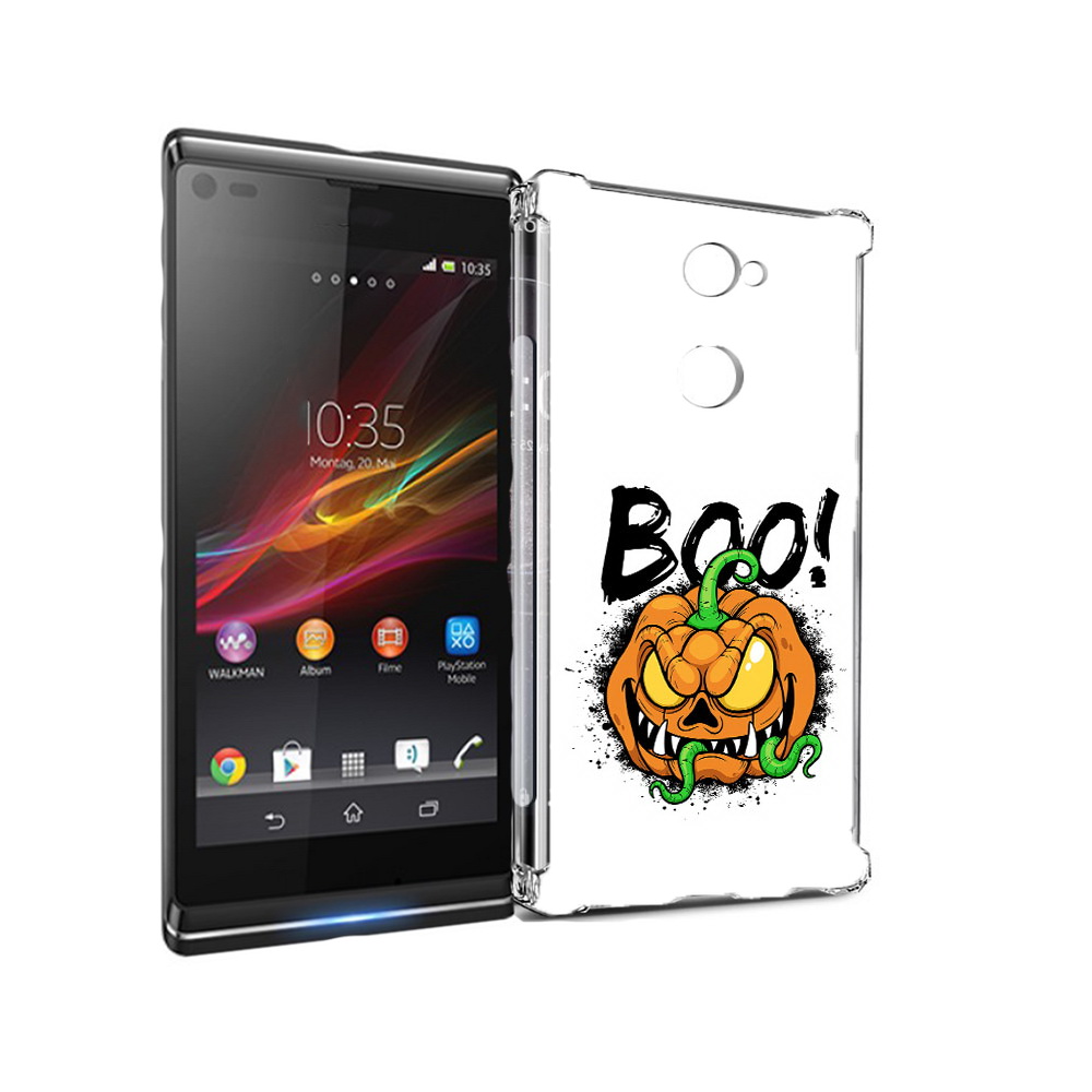 

Чехол MyPads Tocco для Sony Xperia L2 Хэллоуин бу (PT99662.233.193), Прозрачный, Tocco