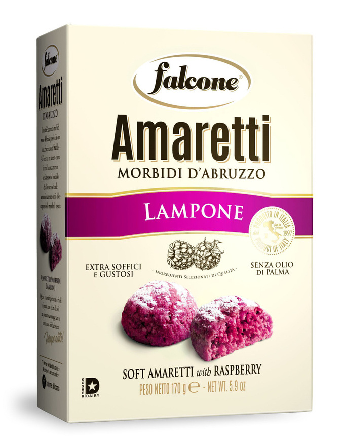 Печенье сдобное Falcone Amaretti мягкие со вкусом малины, 170 г