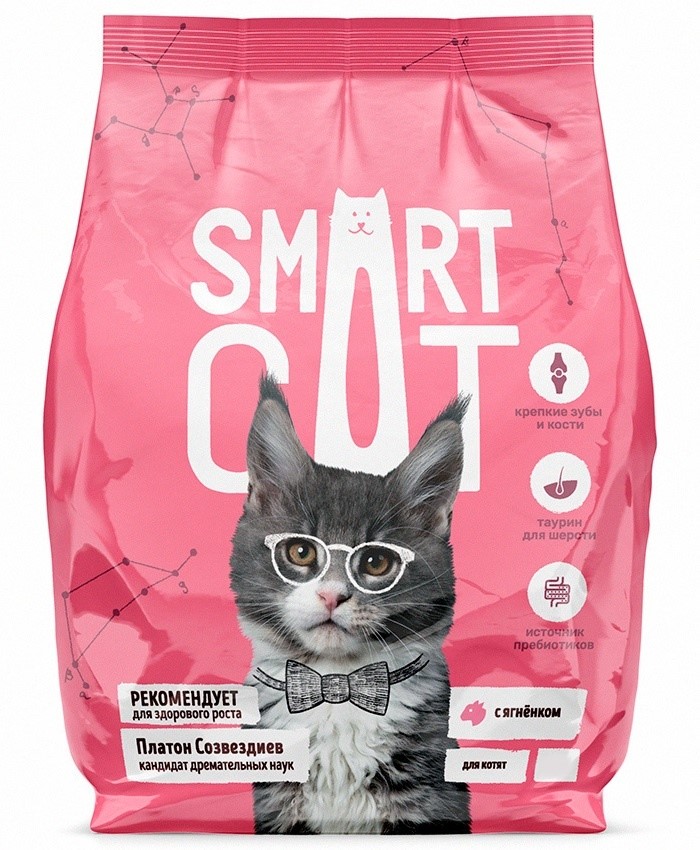 Сухой корм для котят Smart Cat с ягненком, 1,4 кг