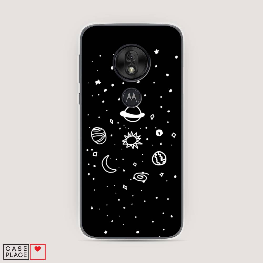 

Чехол на Motorola Moto G7 Play "Дудл солнечной системы", Бежевый;серый, 241250-2