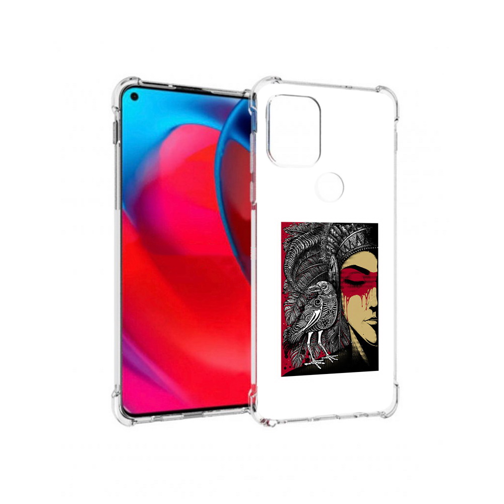 

Чехол MyPads Tocco для Motorola Moto G девушка с вороном в абстракции (PT227067.359.311), Прозрачный, Tocco
