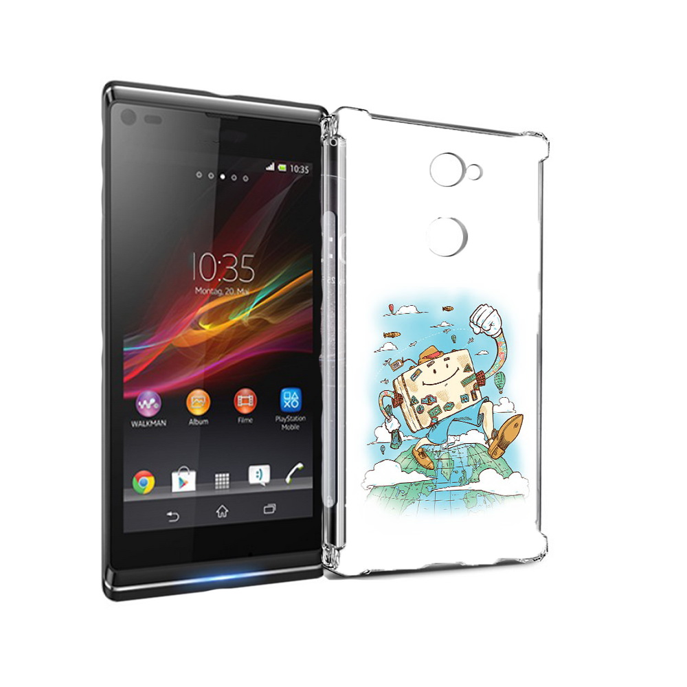 

Чехол MyPads Tocco для Sony Xperia L2 Счастливый чемодан (PT99662.233.166), Прозрачный, Tocco