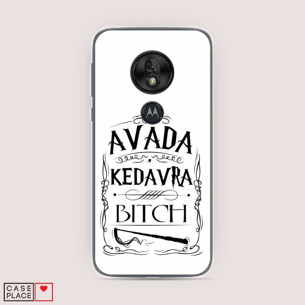 

Чехол на Motorola Moto G7 Play "Avada kedavra bitch", Белый;серый;черный, 241250-6