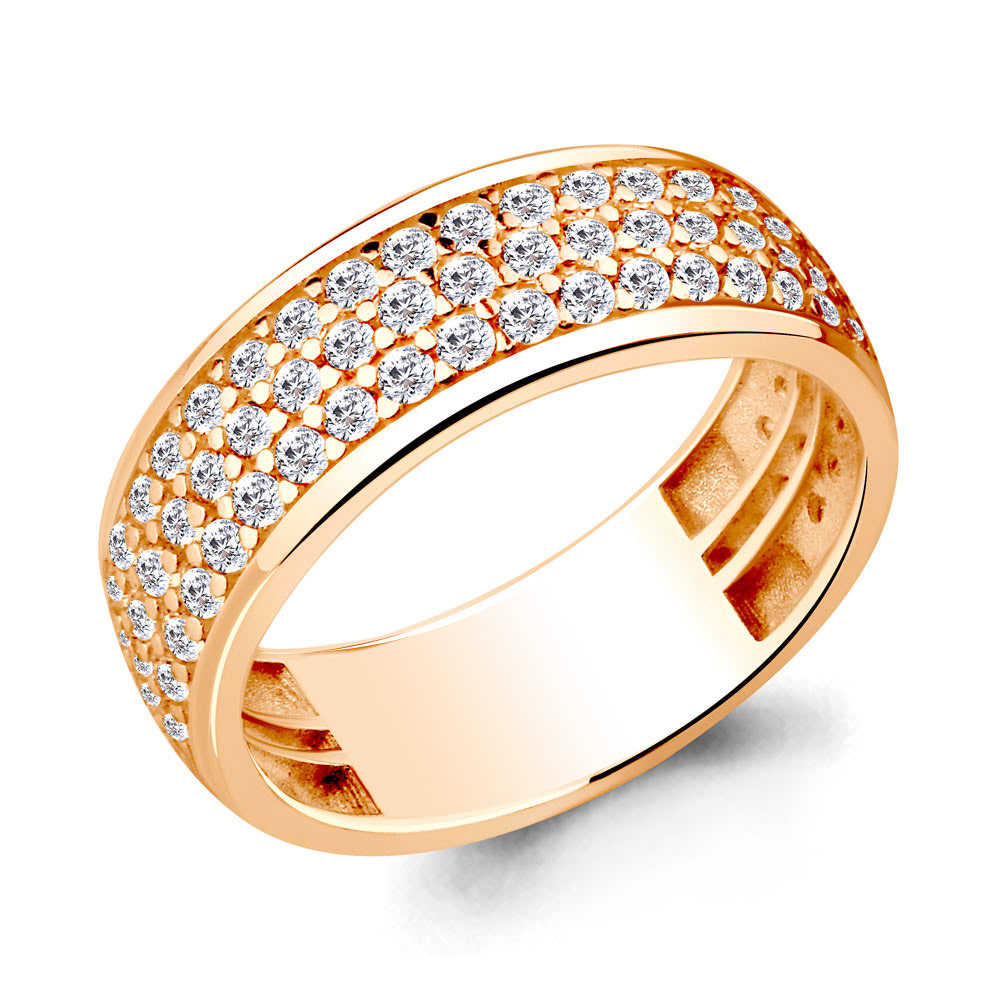 

Кольцо из красного золота с фианитом р. Aquamarine 60975А, 60975А_585_кз