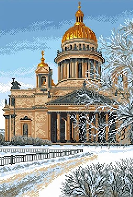 

Рисунок на ткани Исаакиевский собор
