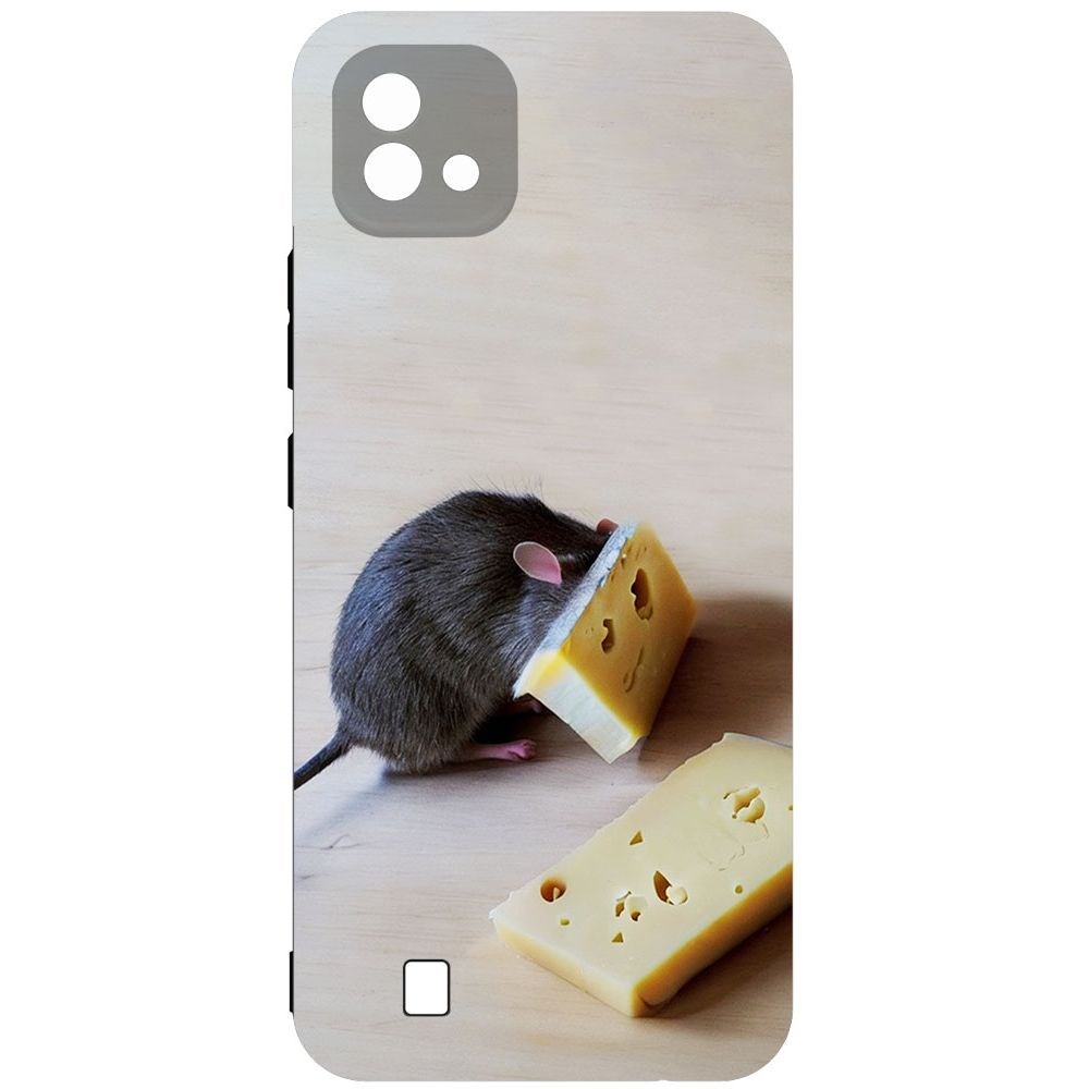 

Чехол-накладка Софт Мышь и сыр для Realme C11 (2021), Черный
