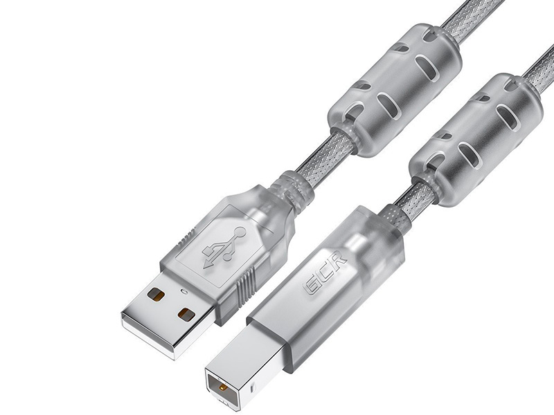 фото Аксессуар gcr prof usb 2.0 28/24awg am-bm 2.0m clear gcr-52425