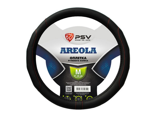 

Оплетка для руля AREOLA M(37-38см) экокожа черный
