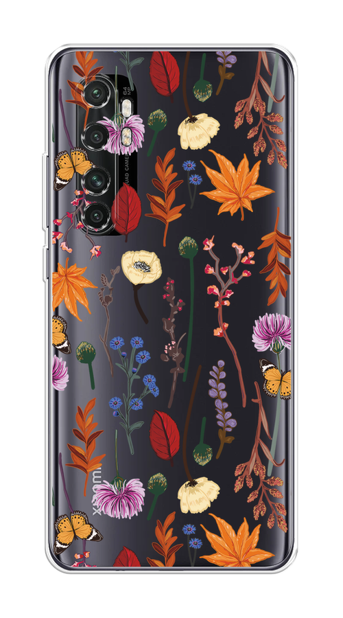 

Чехол на Xiaomi Mi Note 10 Lite "Orange Purple flowers", Оранжевый;красный;розовый;желтый;прозрачный, 38450-1