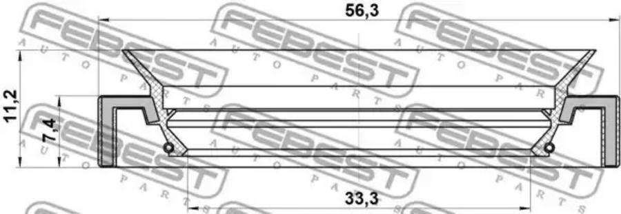 

Сальник привода 35x56x7.4x11.2 febest 95hay-35560711c