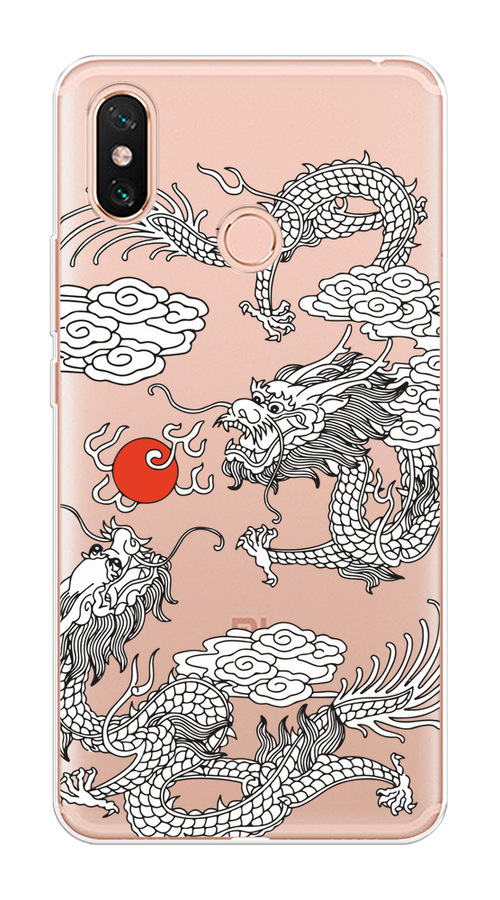 

Чехол на Xiaomi Mi Max 3 "Драконы с ножом", Прозрачный;черный;белый, 34350-1