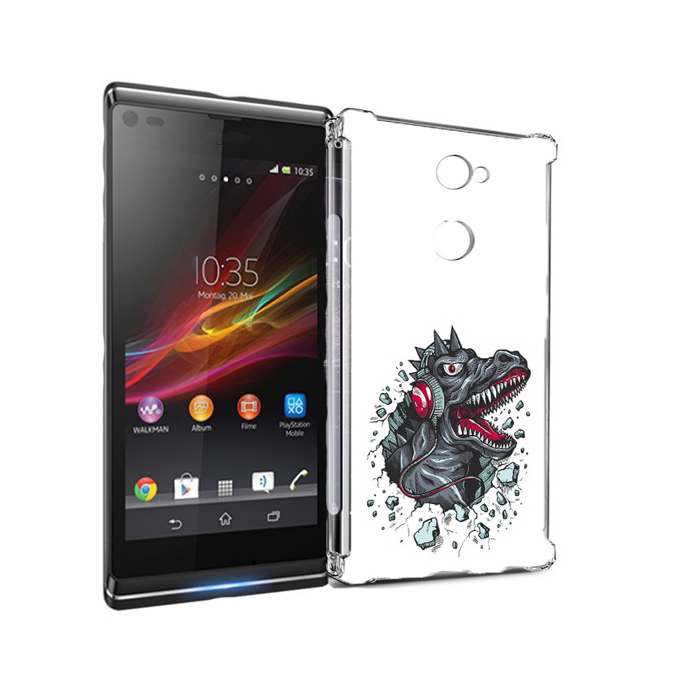 

Чехол MyPads Tocco для Sony Xperia L2 Нарисованный динозавр в наушниках (PT99662.233.124), Прозрачный, Tocco