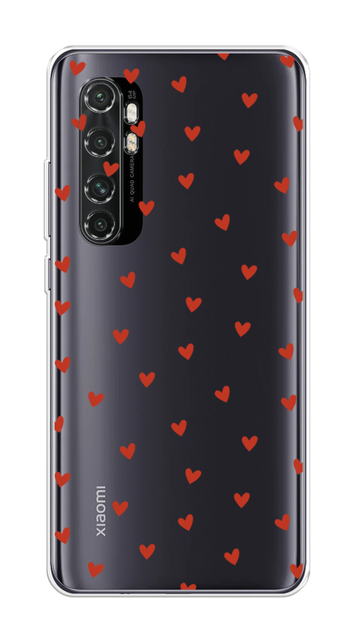 

Чехол на Xiaomi Mi Note 10 Lite "Red hearts", Красный;прозрачный, 38450-1