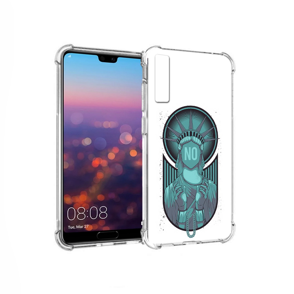 

Чехол MyPads Tocco для Huawei P20 Pro статуя свободы зеленый (PT108144.28.623), Прозрачный, Tocco