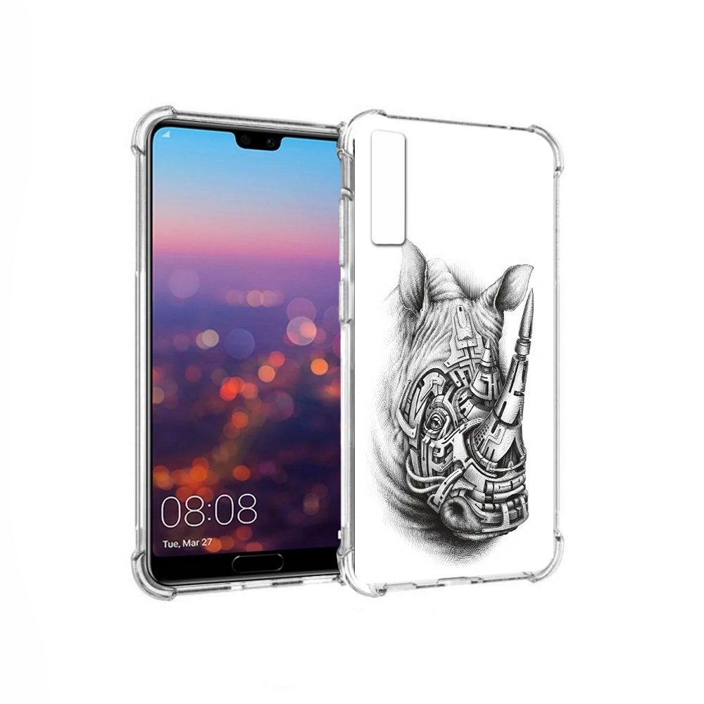 

Чехол MyPads Tocco для Huawei P20 Pro стальной носорог (PT108144.28.620), Прозрачный, Tocco