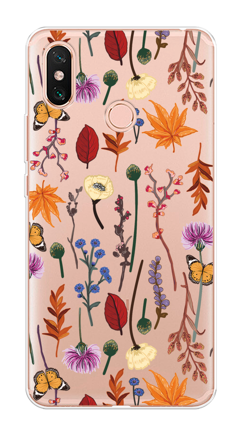 

Чехол на Xiaomi Mi Max 3 "Orange Purple flowers", Оранжевый;красный;розовый;желтый;прозрачный, 34350-1