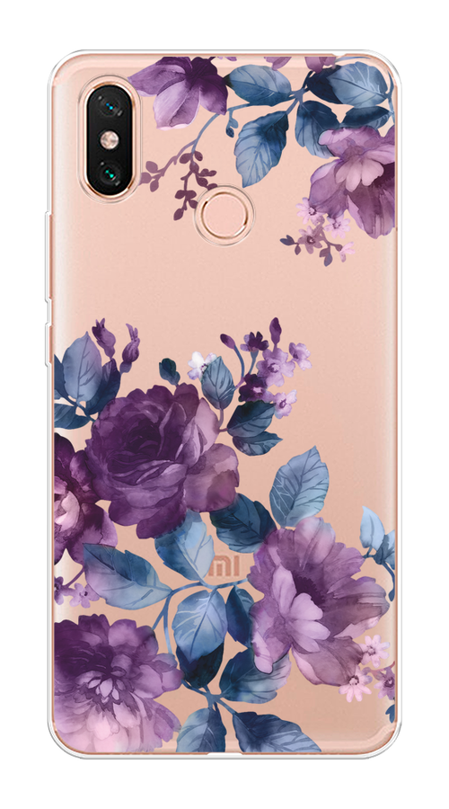 

Чехол на Xiaomi Mi Max 3 "Purple Blossoms", Синий;фиолетовый, 34350-1