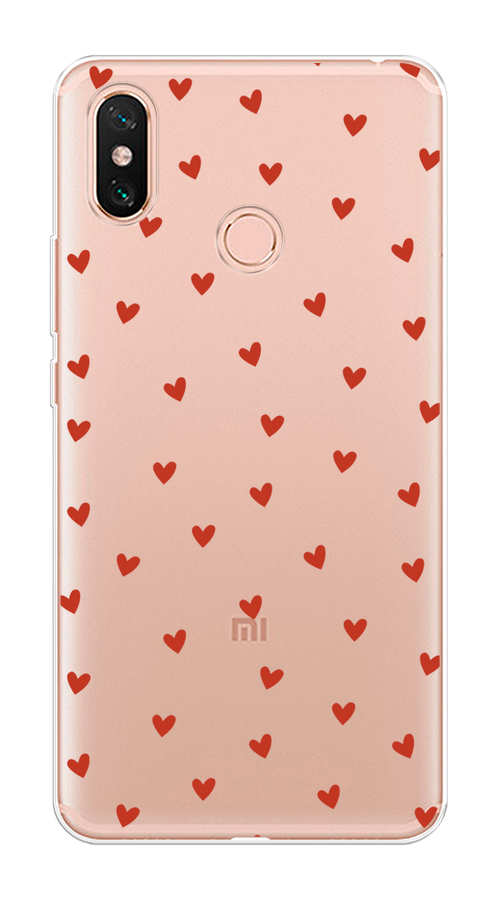 

Чехол на Xiaomi Mi Max 3 "Red hearts", Красный;прозрачный, 34350-1