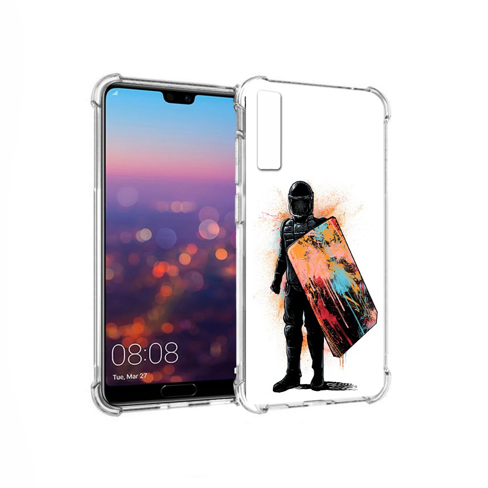 

Чехол MyPads Tocco для Huawei P20 Pro солдат с красочным щитом (PT108144.28.614), Прозрачный, Tocco