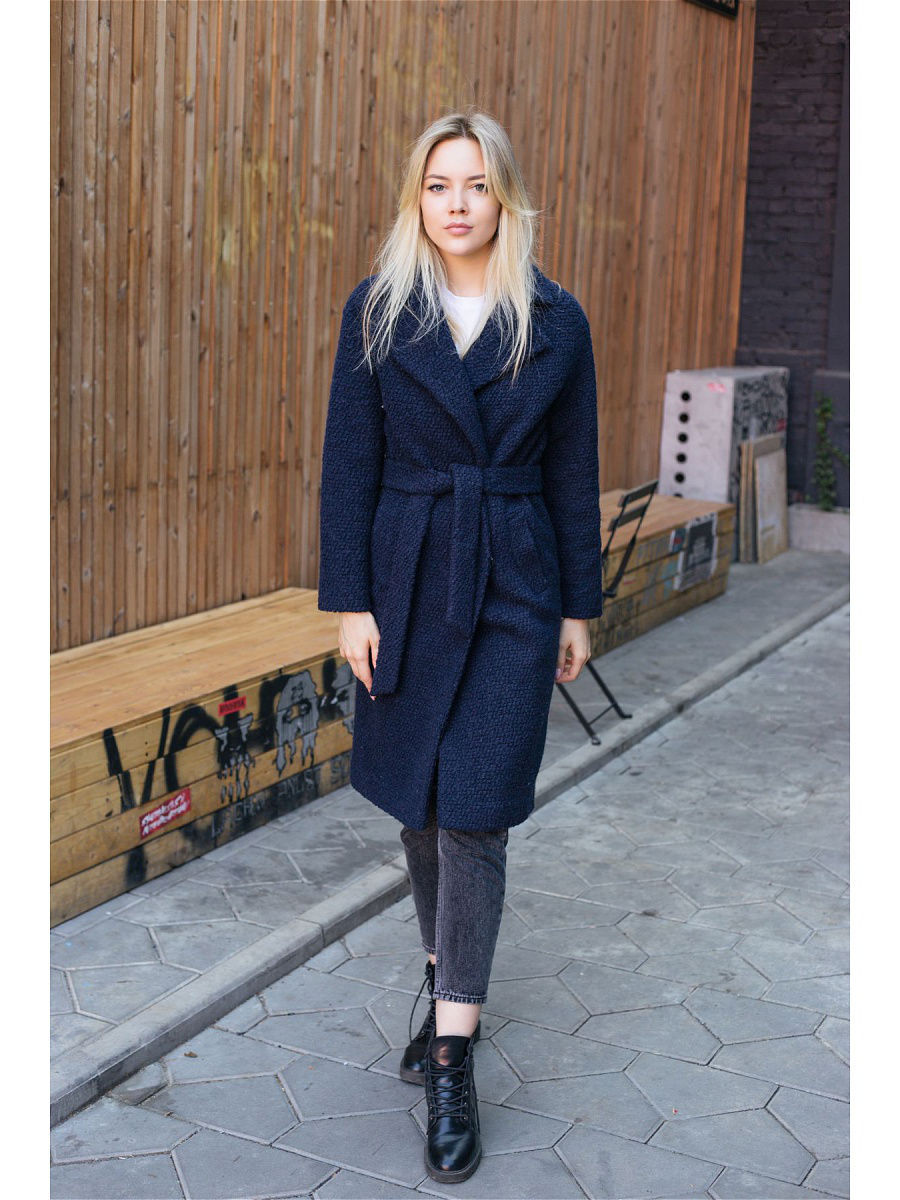 

Пальто женское Aylin Stories AS50wb синее 46, Синий, AS50wb