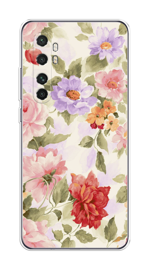 

Чехол на Xiaomi Mi Note 10 Lite "Акварельные пионы", Розовый;бежевый, 38450-1