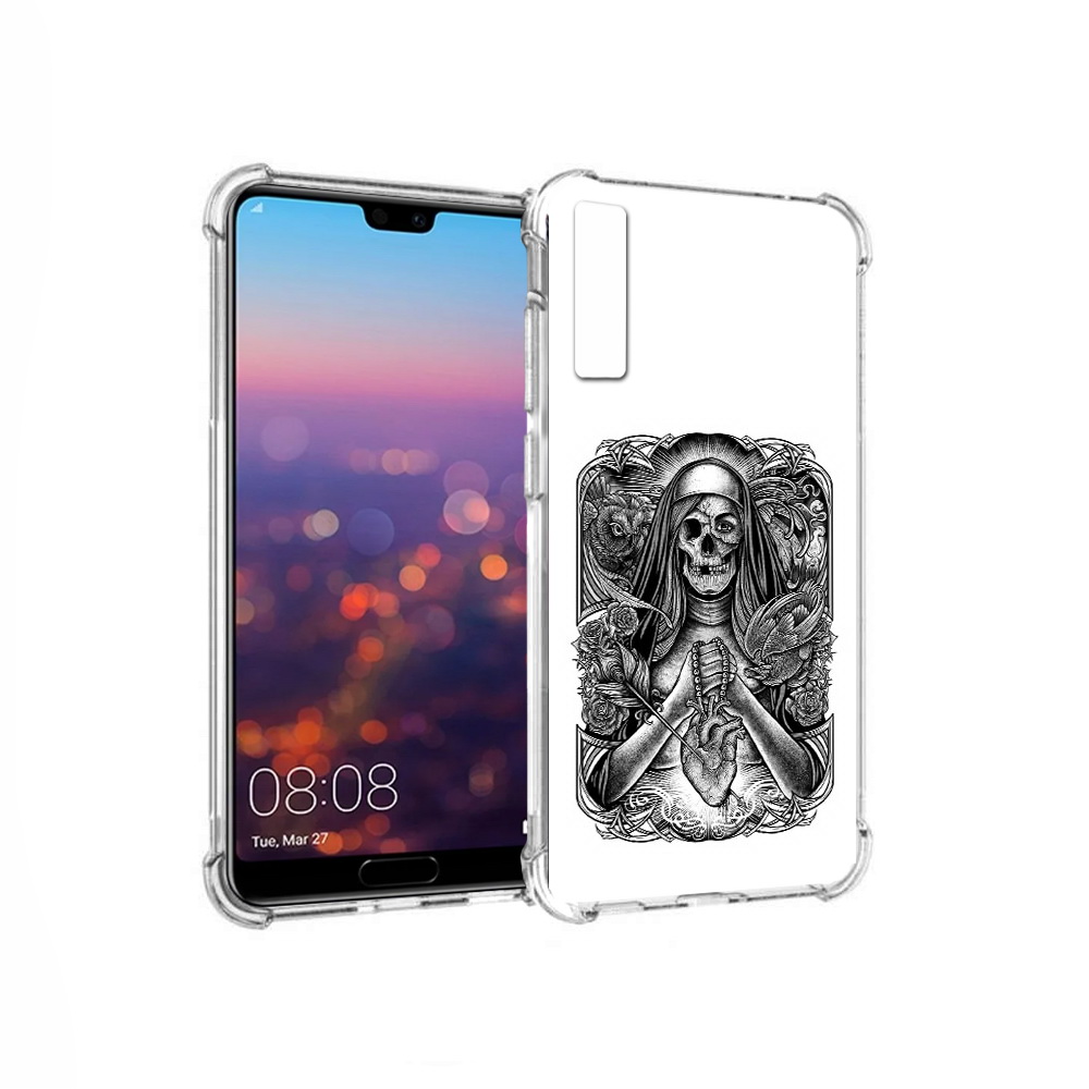 

Чехол MyPads Tocco для Huawei P20 Pro скелет с сердцем (PT108144.28.603), Прозрачный, Tocco