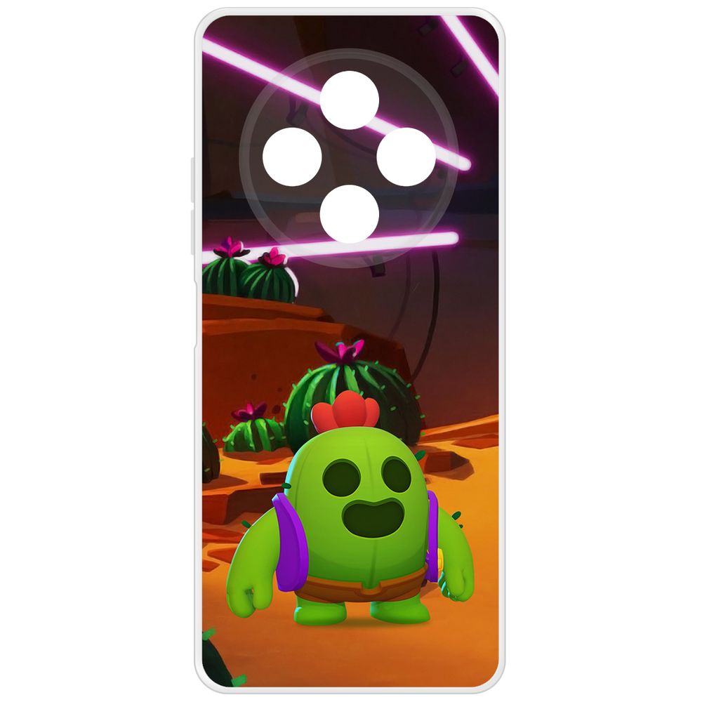 

Чехол-накладка Krutoff Clear Case Brawl Stars-Спайк для TECNO Spark 30, Прозрачный