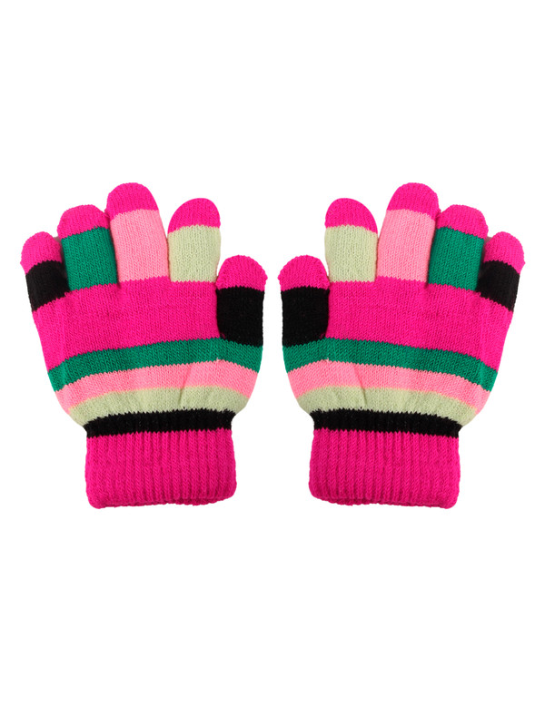 Перчатки детские Little Mania ZW-ANG49, фуксия, жёлтый, зелёный, чёрный, розовый, 13
