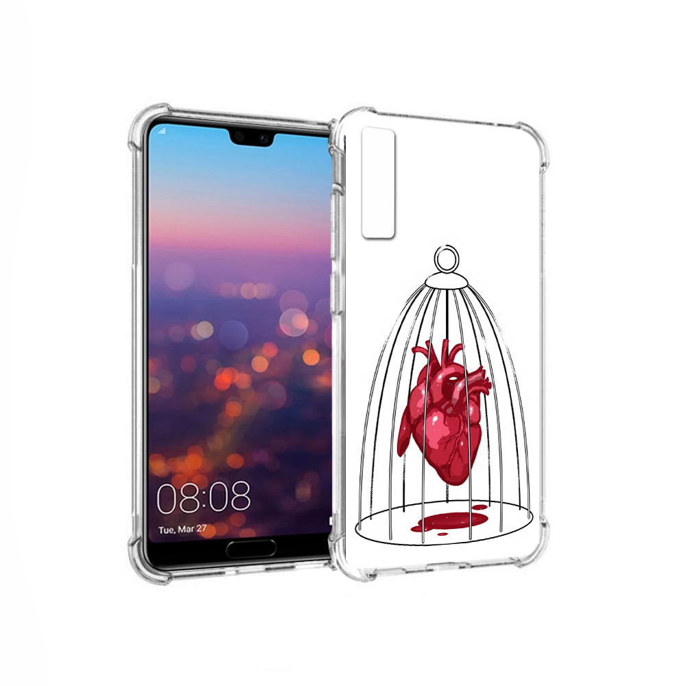 

Чехол MyPads Tocco для Huawei P20 Pro сердце в клетке (PT108144.28.597), Прозрачный, Tocco