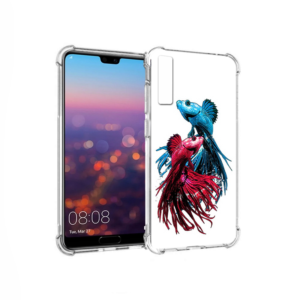 

Чехол MyPads Tocco для Huawei P20 Pro рыбы петушки (PT108144.28.592), Прозрачный, Tocco