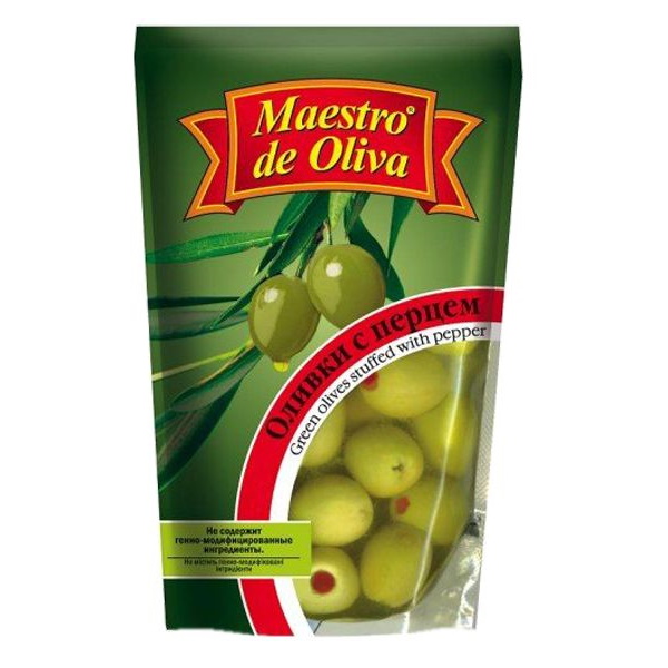 

Оливки Maestro de Oliva с перцем 170 г