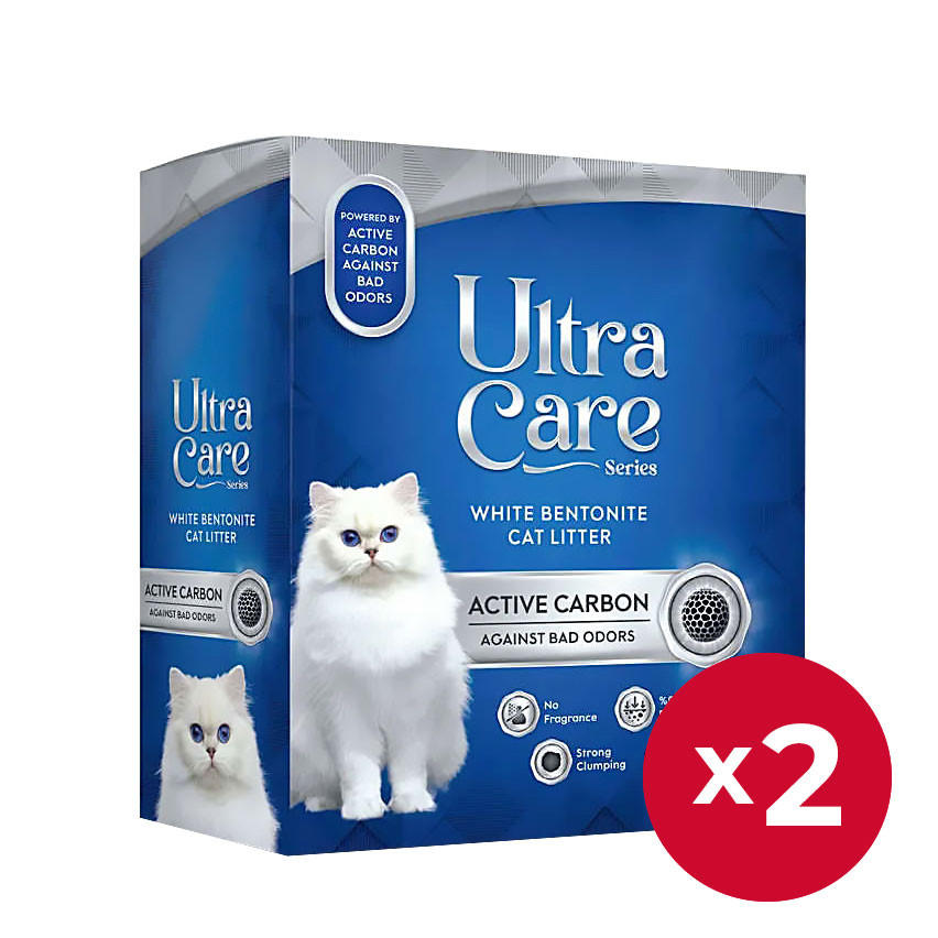 Комкующийся наполнитель Ultra Care Active Carbon с активированным углем - 2 х 7 кг