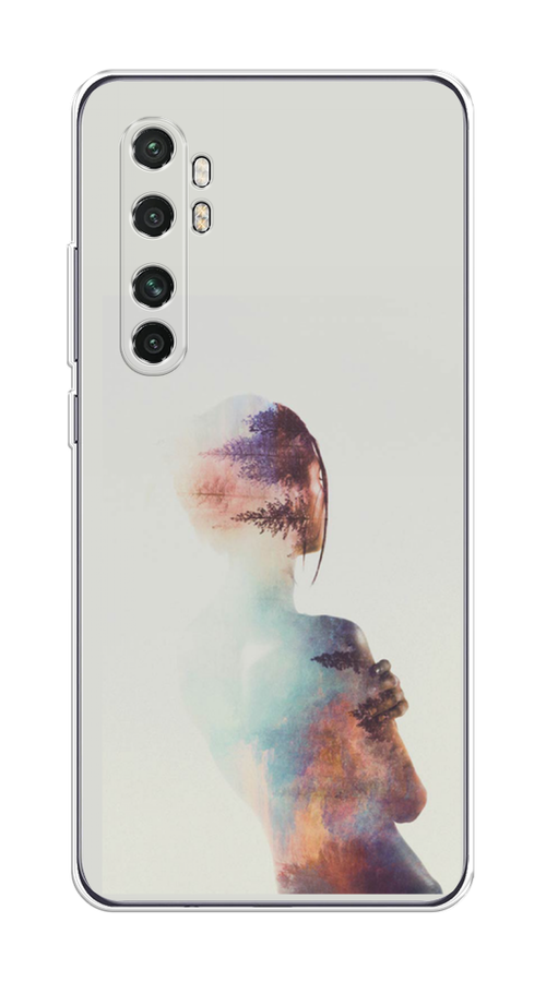 

Чехол на Xiaomi Mi Note 10 Lite "Девушка-лес", Розовый;голубой;серый, 38450-1