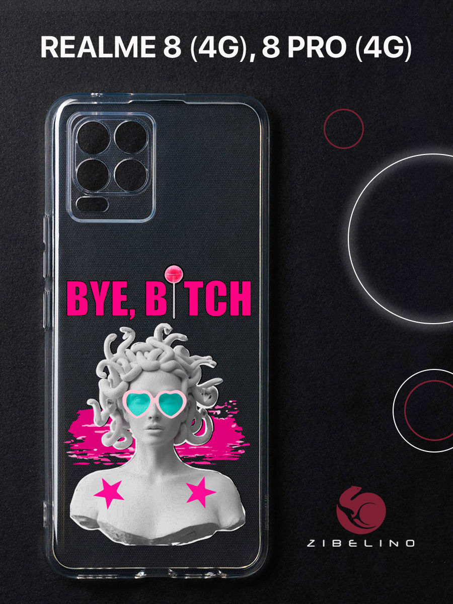 

Чехол для Realme 8 4G, 8 Pro 4G прозрачный защита камеры c принтом "BYE" 1117, ZUTCP-RLM-8-PRO
