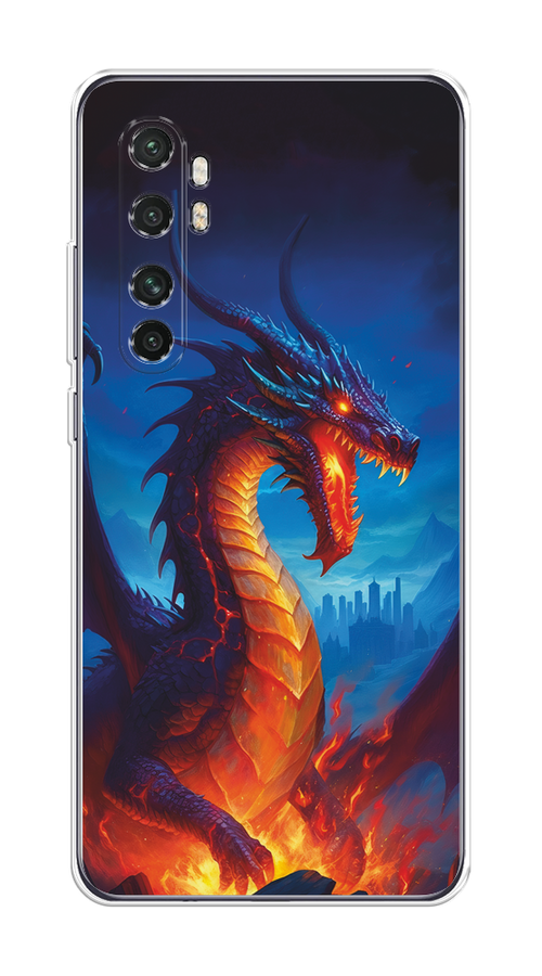 

Чехол на Xiaomi Mi Note 10 Lite "Дракон над лавой", Оранжевый;коричневый;синий, 38450-1