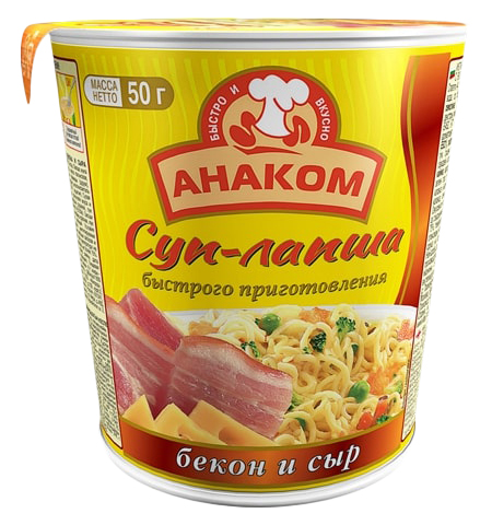 

Суп-лапша Анаком бекон и сыр 50 г