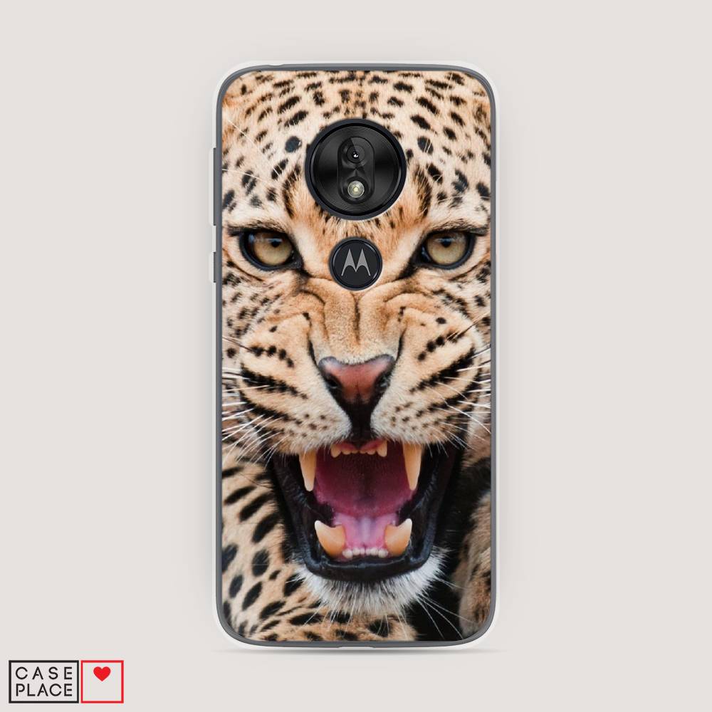 

Чехол на Motorola Moto G7 Play "Леопард 3d", Бежевый;черный, 241250-6