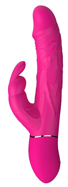 фото Ярко-розовый вибромассажер-кролик cocky rabbit 21,3 см dream toys