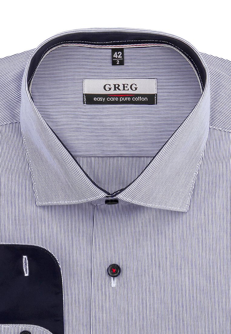 

Рубашка мужская Greg 01-00010448 синяя 39, Синий, 01-00010448
