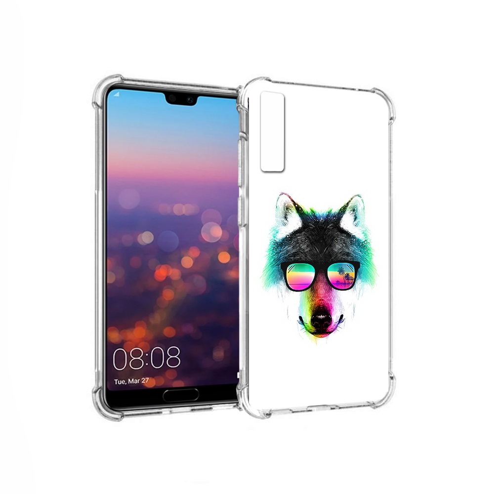 

Чехол MyPads Tocco для Huawei P20 Pro радужный волк (PT108144.28.567), Прозрачный, Tocco
