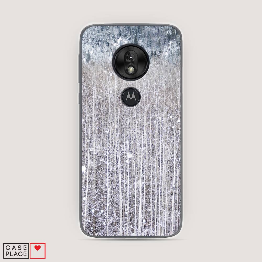 

Чехол на Motorola Moto G7 Play "Снежный лес", Бежевый;серый;белый, 241250-5